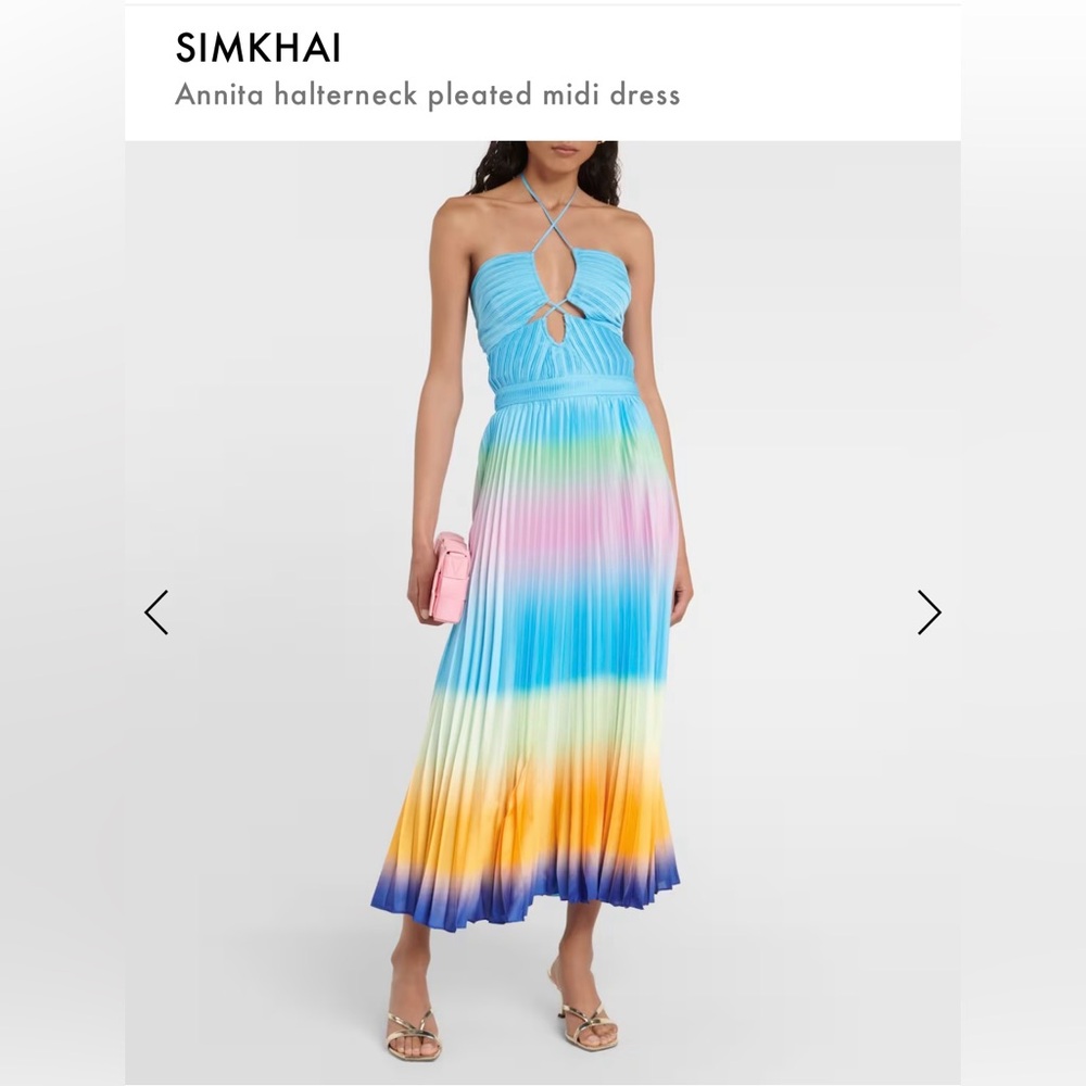 Simkhai Annita Ombré Plisse Dress - Capri Blue